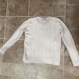 LOFT Cream Textured Sweater